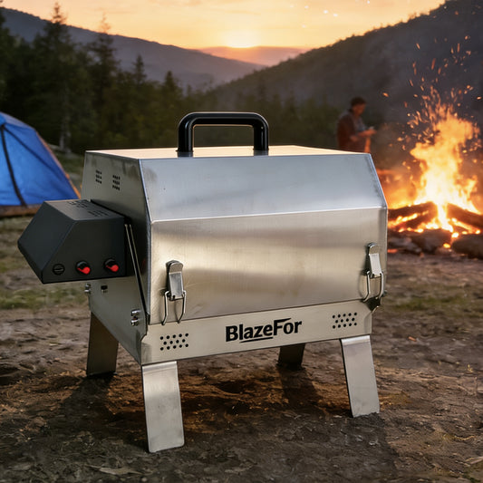 360° Auto-Rotate Portable Rotisserie Charcoal Grill