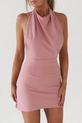 Backless Mini Dress - Blush
