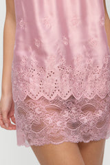 First Crush Satin Babydoll Dress - Pillow Talk Pink