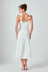 Rosette Shoulder Maxi Dress
