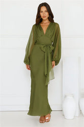 Once A Stylist Maxi Dress Khaki