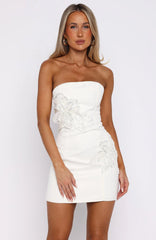 Rendezvous Strapless Mini Dress Cream