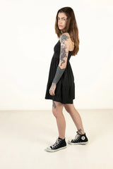 Black Crochet Strap Dress