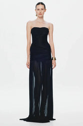 Misha Ember Wrapped Dress - Black