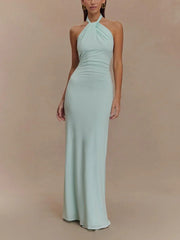 Lagoon Glow Halter Maxi Dress 