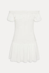 Aura Off The Shoulder Mini Dress - Coconut Cream