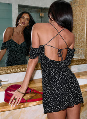 Momentary Mini Dress Black Polka
