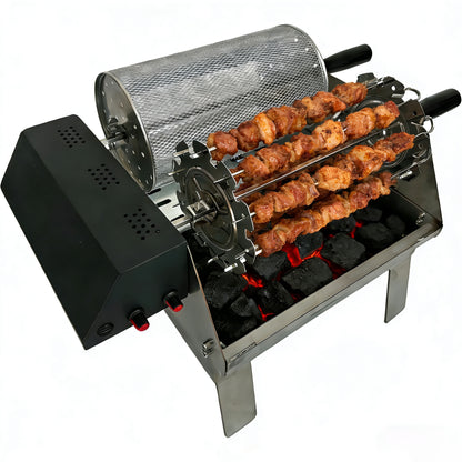 360° Auto-Rotate Portable Rotisserie Charcoal Grill