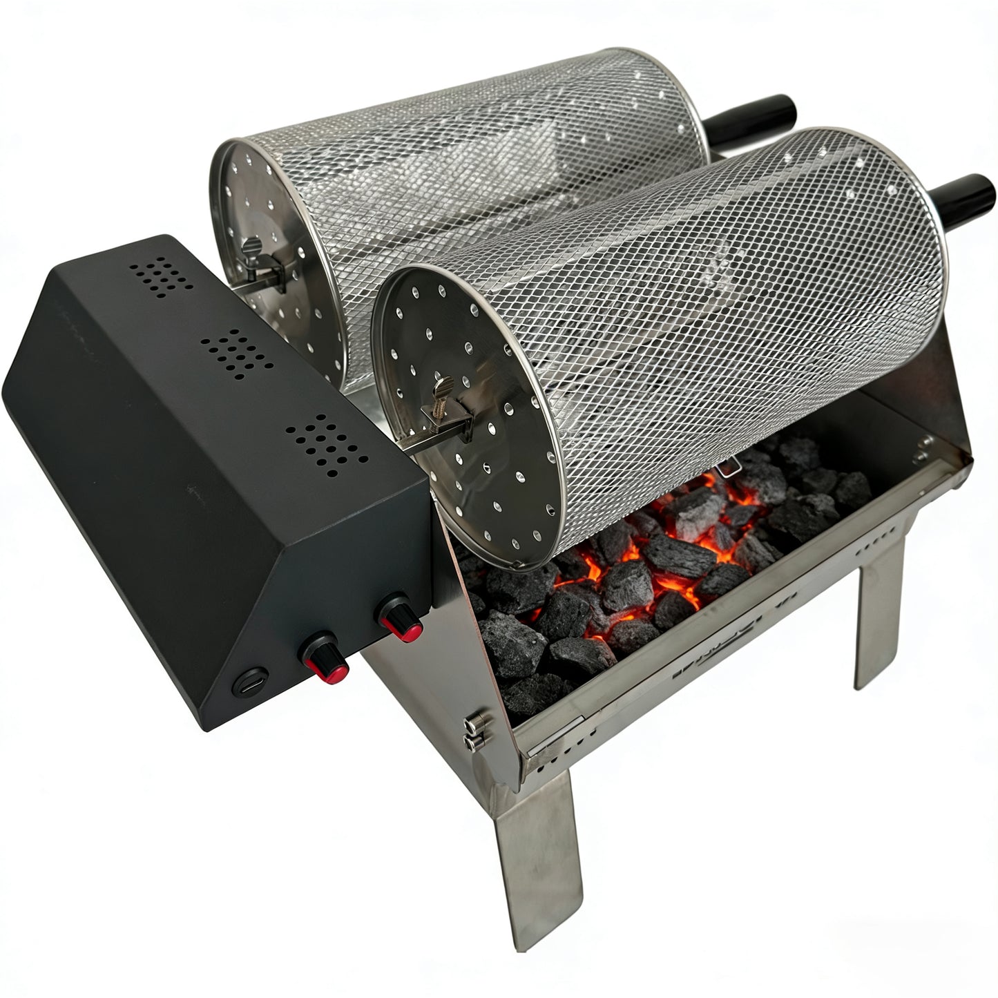 360° Auto-Rotate Portable Rotisserie Charcoal Grill