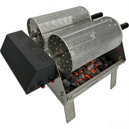 360° Auto-Rotate Portable Rotisserie Charcoal Grill