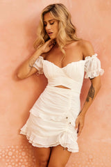 Throwing Shade Mini Dress - White