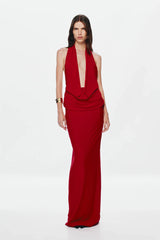 Misha Vanessa Jersey Maxi Dress - Cherry