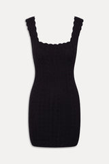 Jules Knit Backless Mini Dress - Black