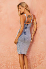 Who's That Girl Midi Dress - Washed Blue