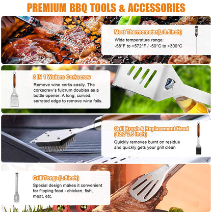 38-Piece Premium BBQ Grill Tool Set with Aluminum Storage Case 🔥