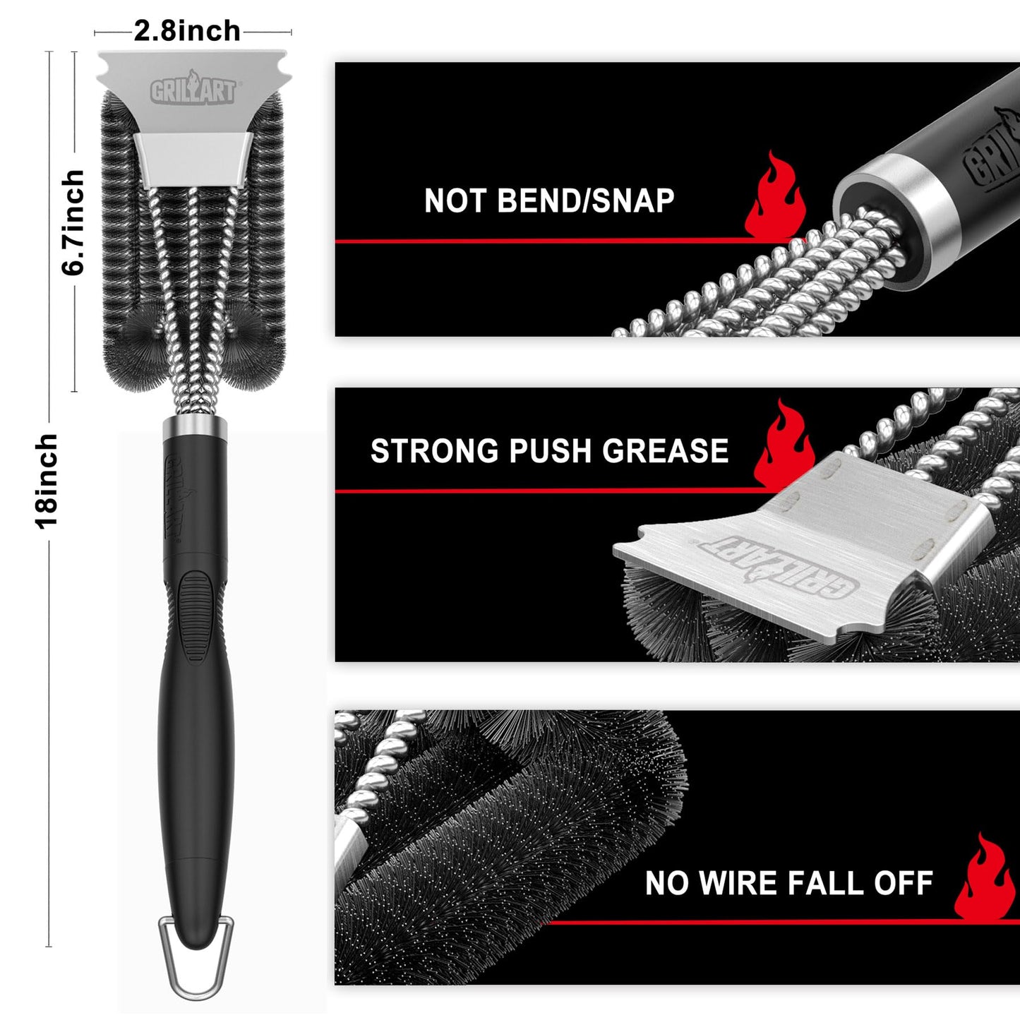Heavy-Duty BBQ Grill Brush & Scraper 🔥