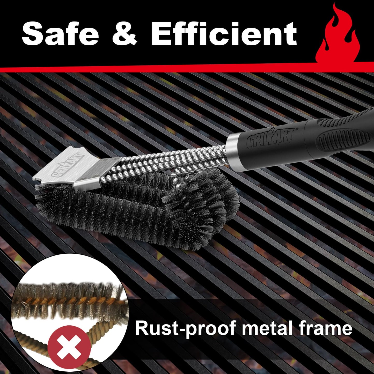 Heavy-Duty BBQ Grill Brush & Scraper 🔥