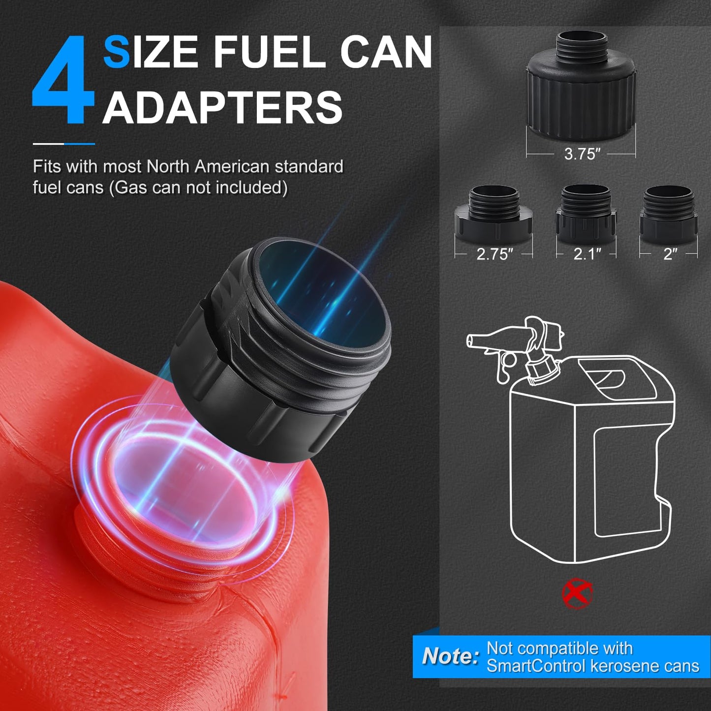 Rechargeable Electric Fuel Transfer Pump Kit with Gas Cans