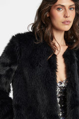 Logan Faux Fur Coat - Black